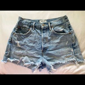 Agolde distressed denim Parker shorts